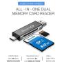 SmartQ C256 Micro SD Card Reader to USB Adapter USB-C and USB A USB Memory Card Reader USB 2.0 Super Speed for MicroSDXC, MicroSDHC, SD, SDXC, SDHC, SD Cards, Works for Windows, Mac OS X, Android