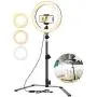 ELEGIANT 10'' Selfie Ring Light with Tripod & Cell Phone Holder, Dimmable Desktop Ringlight for Live Stream/Makeup/YouTube/TikTok Compatible with iPhone Android