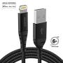 iPhone Charger 6ft (2-Pack), Apple MFi Certified Lightning Cable, Braided Nylon High-Speed iPhone Cable for iPhone 11/11 Pro/11 Pro Max/X/XS/XR/XS Max/8/7/6/5S/SE, AirPods/Pro, iPad Mini/Air - Black