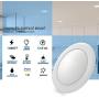 ECOELER 6 Inch LED 5000K Low Profile Surface Mount Disk Light, Aluminum Baffle Trim, 15W ultra thin modern fixture lighting, Day light, 1100lm, Suitable for 4/6 J-box, Energy Star & UL-Listed Approved