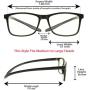 Multifocal Progressive 3 Magnifications in 1 Lens No Line Computer Gaming Reading Glasses for Men & Women