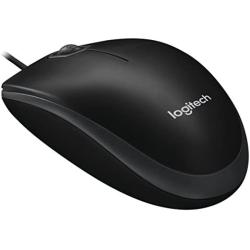 Logitech B100 Corded Mouse – Wired USB Mouse for Computers and laptops, for Right or Left Hand Use, Black
