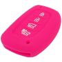 Coolbestda Rubber Smart Key Fob Remote Cover Case Protector Keyless Jacket for 2018 2017 2016 Hyundai Tucson Elantra Sonata 4Buttons (NOT FIT Flip/Pop Out/Folding Key