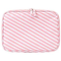 Travel Cosmetic Bag Large Makeup Bag Cosmetic Case Organizer for Women Girls (Pink-Stripes)