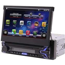 Single Din Android 10.0 Q Car Stereo 7'' HD Capacitive Touchscreen Bluetooth GPS Radio InDash Navigation 1 Din Auto FM AM RDS Receiver Support SWC Mirror Link WiFi CAM-in with Wireless Back-up Camera