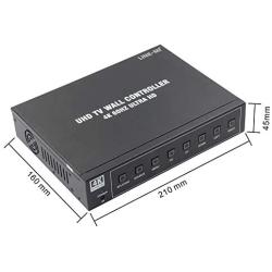 LINK-MI 4K60 UHD Video Wall Controller 2x2 1x2 2x1 1x3 3x1 1x4 4x1 TV Wall Processor for 4 TV Splicing Display Support 3840x2160@60Hz HDMI DP Inputs and Rotate 90 Degree for Portrait Mode Screens