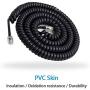 Phone Cord Landline,SHONCO 2 Pack Black Coiled Telephone Handset Cord 23 Ft Uncoiled / 3 ft Coiled Telephone Cord Line Wire Telephone Accessory