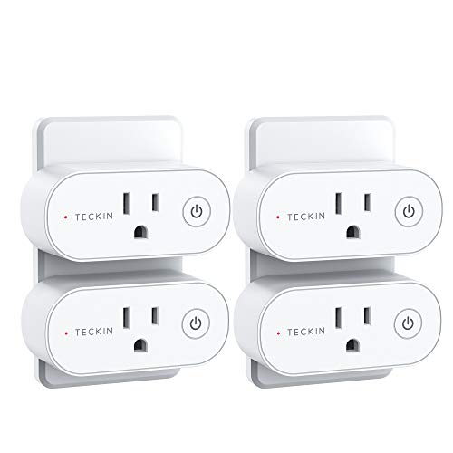 Smart Plugs That Work with Alexa, TECKIN 15A Alexa Smart Plugs with Remote Control, Schedule and Timer Function, FCC ETL Certification, No hub Require, 4 Pack