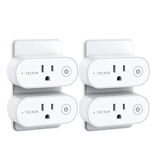 Smart Plugs That Work with Alexa, TECKIN 15A Alexa Smart Plugs with Remote Control, Schedule and Timer Function, FCC ETL Certification, No hub Require, 4 Pack