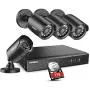 ANNKE 8CH H.265+ 5MP Lite Surveillance Camera System with 4pcs 1920TVL Wired CCTV Cameras, IP66 Weatherproof for Indoor Outdoor use, Motion Alert Remote Access, 1TB Hard Drive Included-Y200