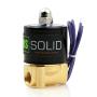 1/4'' NPT Brass Electric Solenoid Valve 12VDC Normally Closed VITON (Standard USA Pipe Thread). Solid Brass, Direct Acting, Viton Gasket Solenoid Valve by U.S. Solid.