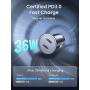 USB C Car Charger, Mini 36W Metal PD 3.0 Fast Car Charger AINOPE Type C Car Charger Dual Port Cigarette Lighter Adapter with 12/12 Pro Max/12 Mini/11 Pro/XR/XS/8, Galaxy S21+ S20+, Pixel 4a, iPad Pro