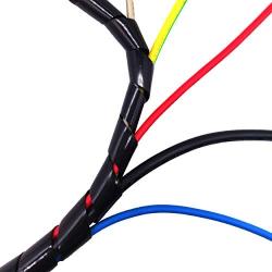 1 PCS 3/8'' Cable Spiral Wire Wrap(Wrapping Range:0.35''-2.8''，Length 26 ft) Wire Cable Management,Spiral Wire Wrap Cord for Computer and TV，Protect Pets from Chewing，Black-Spiral Cable Wrap