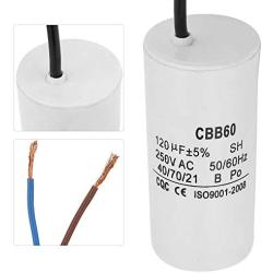 CBB60 Run Capacitor, Wire Lead 250VAC 120uF 50/60Hz Capacitor for Motor Air Compressor