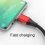 NetDot Gen10 3 in 1 Nylon Braided Magnetic Fast Charging Cable with Side LED Compatible with Micro USB & USB-C Smartphones and Product(5ft/3 Pack red)