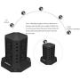 Power Strip Tower, Surge Protector Charging Tower with 8 AC Outlets and 6 Ports USB, Independent Control Switch for Each Floor (Black)