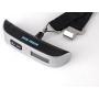 BiCoreTech Backlight LCD Display Luggage Scale 110lb/50kg Electronic Balance Digital Postal Luggage Hanging Scale with Rubber Paint Handle,Temperature Sensor, Silver/Black, BCT-HS106