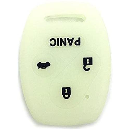 Ezzy Auto Luminous Rubber Silicone Key Fob Case Key Cover Key Jacket Skin Protector fit for Honda Accord 3+1 Buttons