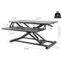 TechOrbits Standing Desk - Stand Up Desk Converter and Monitor Riser - Height Adjustable Sit Stand Tabletop Workstation
