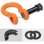 N/N TYT Shackles 3/4'' D Ring Shackle 2 Pack kit, 10500lbs Break Strength Orange Snatch Block, with 7/8'' Screw Pin and Shackle Isolator & Washers Kit for Tow Strap Winch Off Road Jeep Vehicle Recovery