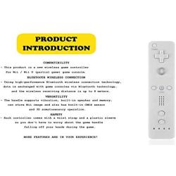 Yosikr Wireless Remote Controller for Wii Wii U - 1 Pack White
