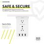 Socket Shelf Wall Outlet Power Charger and Surge Protector with 8 AC Outlets and 3 USB Ports, Electrical Outlet Extender with Shelf Holder for iPhone/Android/Gaming/Appliances - White
