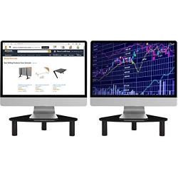 2 Pack Computer Monitor Riser | Triangle Save Space Desktop Corner Stand for Computer Monitor & Laptop Black HD01B-203