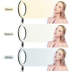 10 Selfie Ring Light - LED Ring Light with Tripod Stand, Adjustable Phone Ring Light Compatible with iOS & Android Phones for Live Video, Makeup, Photography and Vlog Creation