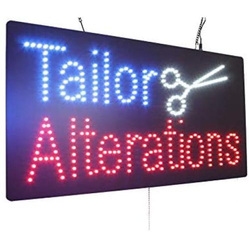 Tailor Alterations Sign, TOPKING Signage, LED Neon Open, Store, Window, Shop, Business, Display, Grand Opening Gift