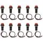 Round Red Cap On Off Switch 12V 250V 3A, 10PCs Mini Self Locking SPST Tactile On Off Push Button Switch with Lead DIY Electronics Accessories