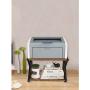 Wood Printer Stand, Multipurpose Storage Shelf for Home, Office, Printer Desk with 4 Cushion, 2 Tier (ins)