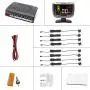 LED Display Car Rearview Reverse Radar System with 8 Parking Sensors, Sizet Front and Rear Parking Buzzer Beeps + LED Distance Display