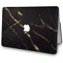LuvCase 4in1 Laptop Case Compatible with Old MacBook Pro 13'' Retina Display (2015/2014/2013/2012) A1502/A1425 Hard Shell Cover,Sleeve,Keyboard Cover & Screen Protector (Black Gold Marble)