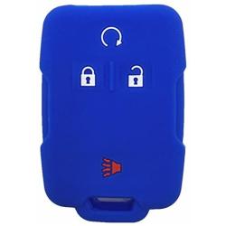 Ezzy Auto Blue Silicone Rubber Key Fob Case Key Cover Keyless Remote Jacket Skin Protector fit for Silverado Colorado GMC Sierra Yukon Cadillac