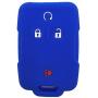 Ezzy Auto Blue Silicone Rubber Key Fob Case Key Cover Keyless Remote Jacket Skin Protector fit for Silverado Colorado GMC Sierra Yukon Cadillac