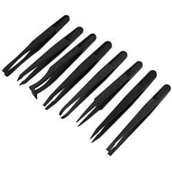 Amgiimor 16Pcs Precision Anti-Static Tweezers Kit, Plastic Tweezers Set for Craft, Electronics, DIY, Repair Tool