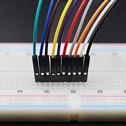 Premium Breadboard Jumper Wires Male to Male 0.1 Square Head 100-Pack 10 Colors 24AWG by Hellotronics (10CM, 1P M/M)