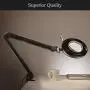 Brightech LightView Pro Magnifying Lamp & Table Clamp - Max Comfort - Pro Work Like Lash Extensions & Crafts - Durable Glass Magnifier with Bright LED Light - Dimmable & Adjustable Light Color