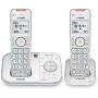 VTECH VS112-27 DECT 6.0 Bluetooth 2 Handset Cordless Phone for Home with Answering Machine, Call Blocking, Caller ID, Intercom and Connect to Cell (Silver & White)