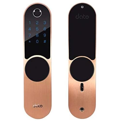 DATO Smart Lock L-F500, Keyless Entry Front Door Locks Homekit locksets for Exterior, Fingerprint, Digital Electronic Keypad, Bluetooth,Quickset, w/ App, for AirBnB, Home, Rose Gold