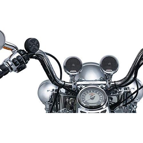 Kuryakyn 2712 MTX Road Thunder Weather Resistant Motorcycle Speakers: 100 Watt Handlebar Mounted Audio Speaker Pods with Bluetooth Audio Controller, Chrome