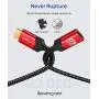 HDMI Extension Cable 3.3FT, JSAUX 4K High Speed HDMI Extender Cord Male to Female (4K 60Hz HDR HDCP 2.2), Compatible with Roku/Chromecast Streaming Stick, Blu-ray Player, HDTV, Laptop, PC - Red