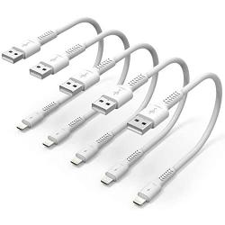6 inch iPhone Charge Cable Short, 0.5ft 5Pack USB to Lightning Cord for Fast Charging Stations Compatible with Apple iPhone 12 11 Pro Max Xs 8 7 6 5 Plus, iPad Air/Mini