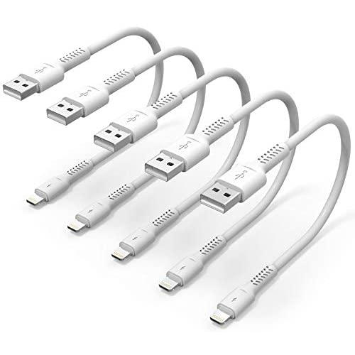 6 inch iPhone Charge Cable Short, 0.5ft 5Pack USB to Lightning Cord for Fast Charging Stations Compatible with Apple iPhone 12 11 Pro Max Xs 8 7 6 5 Plus, iPad Air/Mini