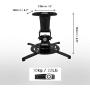 Duronic Projector Mount PB01XB | Bracket Fixing for Ceiling or Wall | 22lbs Capacity | Universal | Heavy Duty | Fittings Included | Rotate 360 °, Swivel 180 °, Tilt 180° for Easy Projection Set-up