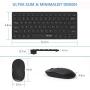 USB Keyboard and Mouse,Jelly Comb Ultra Thin Small Compact Wired Keyboard and Mouse High Definition Optical for Computers, Laptop, PC, Desktop, Laptop,Windows（Black）
