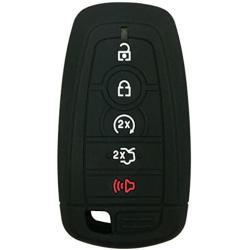 Coolbestda Rubber Smart 5buttons Key Fob Full Cover Remote Case Keyless Protector Jacket for 2017 Ford Fusion F250 F350 F450 F550 2018 Edge Explorer Black