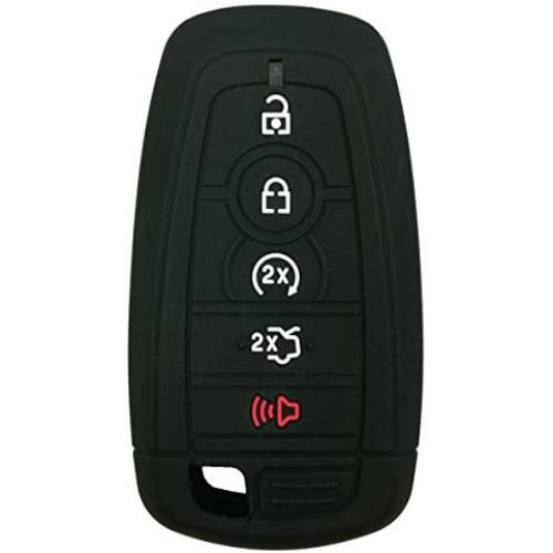 Coolbestda Rubber Smart 5buttons Key Fob Full Cover Remote Case Keyless Protector Jacket for 2017 Ford Fusion F250 F350 F450 F550 2018 Edge Explorer Black