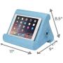 Flippy with New Storage Cubby Multi-Angle Soft Pillow Lap Stand for iPads, Tablets, eReaders, Smartphones, Books, Magazines (Blue Skies)