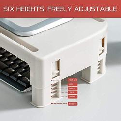 Adjustable Monitor Stand Riser, 6 Height Adjustable Monitor Stand for Laptop, Computer iMac Pc Printer, Ergonomic Desktop Stand with Phone & Tablet Holder